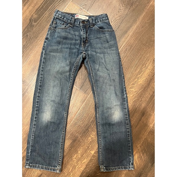 Levi's 505 Regular Fit Denim Jeans Boys Size 12 Slim Adjustable Waist - Picture 1 of 8
